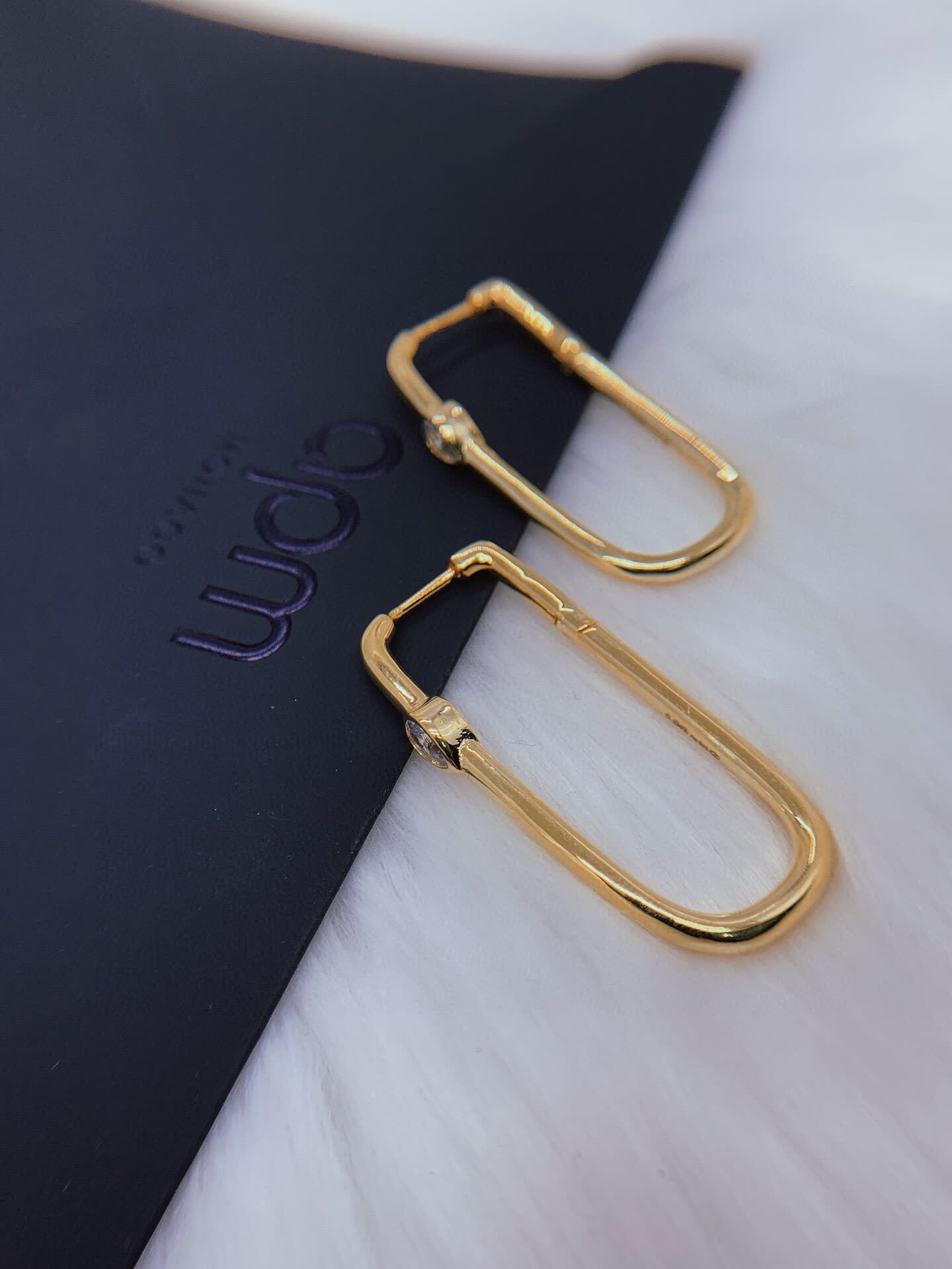 APM Monaco Gold Hoop Earrings with Diamond
